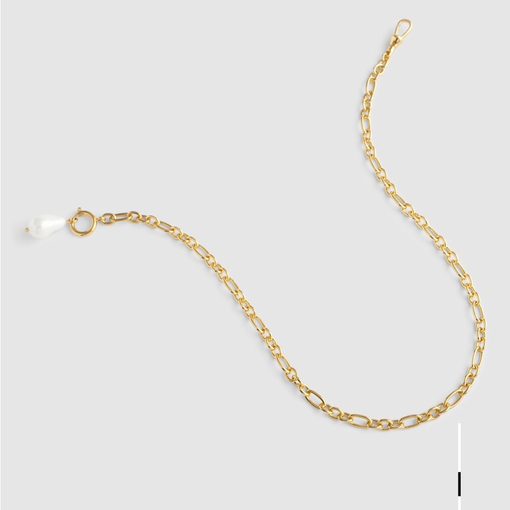 Madewell Gold Chain Necklace with White Pearl Drop - Picture 4 of 6